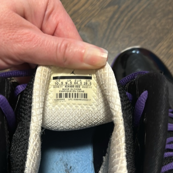 Nike Air Jordan Q Flight Size 10.5 Varsity Purple/Black-white 454486-003 2011 - Picture 4 of 6